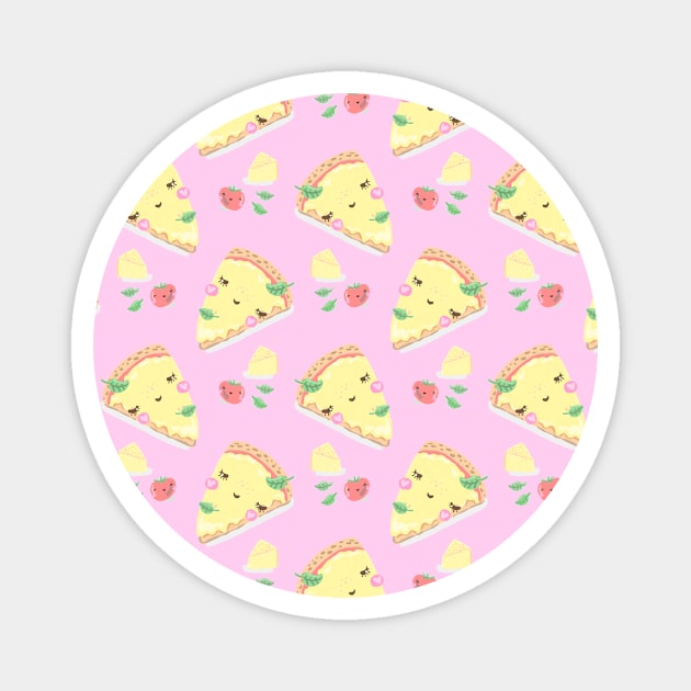 cute pizza rosa Magnet by Lamalou Design